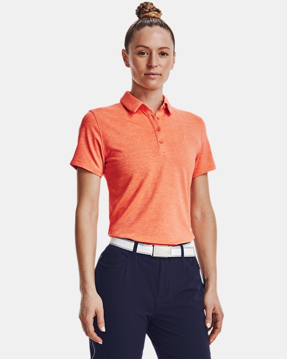 Damen UA Zinger Poloshirt, kurzärmlig, Orange, pdpMainDesktop image number 0